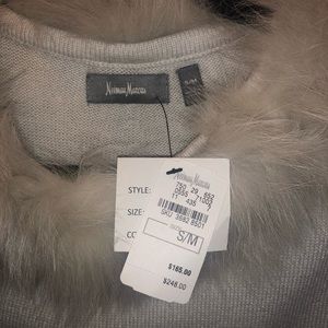 Neiman Marcus Cream Fur Poncho